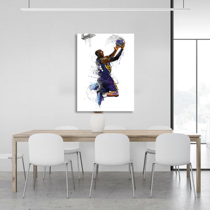 Los Angeles Lakers basketball player Kobe Bryant Canvas Wall Art Print