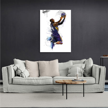 Los Angeles Lakers basketball player Kobe Bryant Canvas Wall Art Print