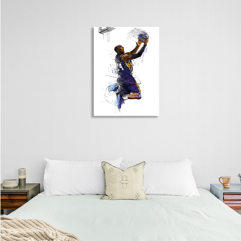 Los Angeles Lakers basketball player Kobe Bryant Canvas Wall Art Print