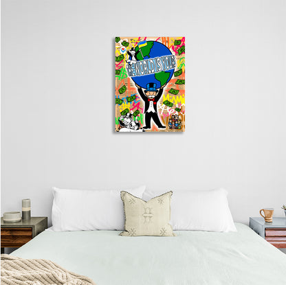 Monopoly The world is yours Canvas Wall Art Print