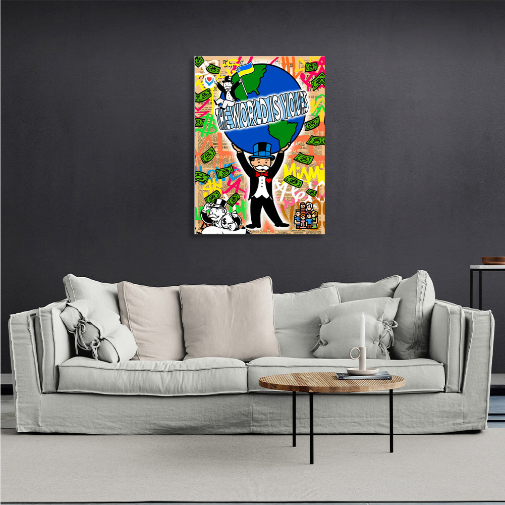 Monopoly The world is yours Canvas Wall Art Print