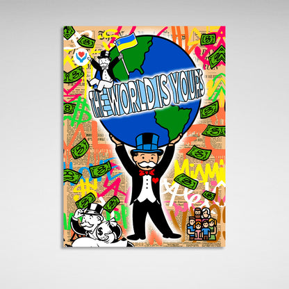 Monopoly The world is yours Canvas Wall Art Print