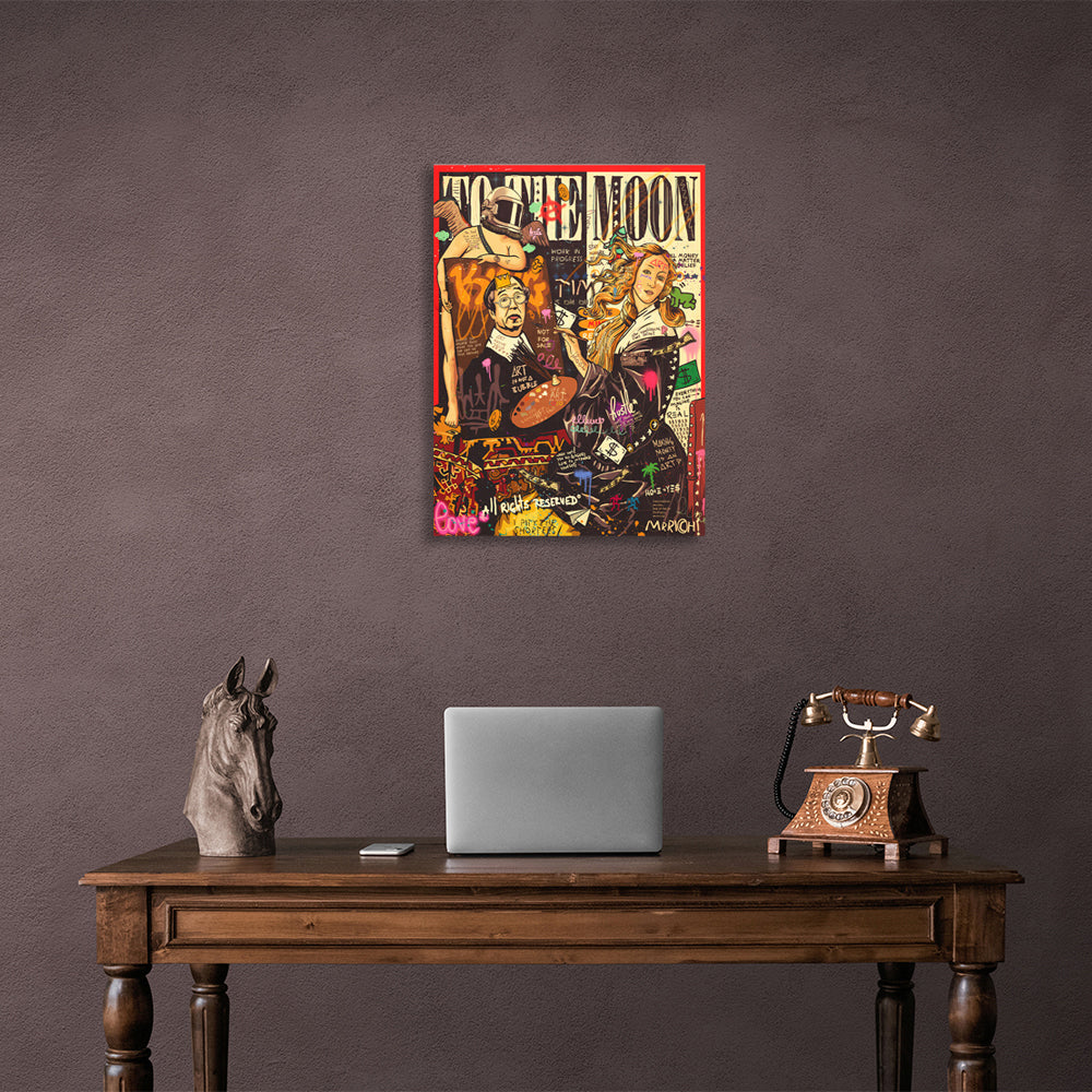 Satoshi Nakamoto Bitcoin Graffiti Magazine Inspirational Canvas Wall Art Print