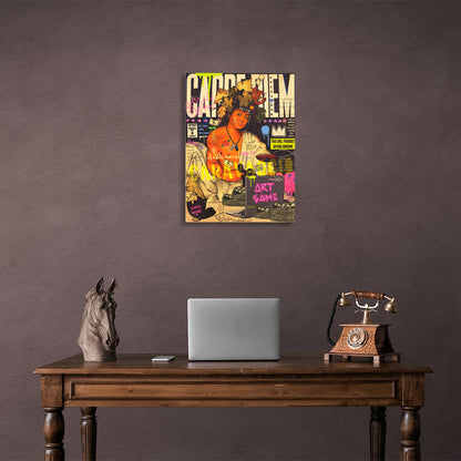 Bacchus Dionysus graffiti Motivational Canvas Wall Art Print