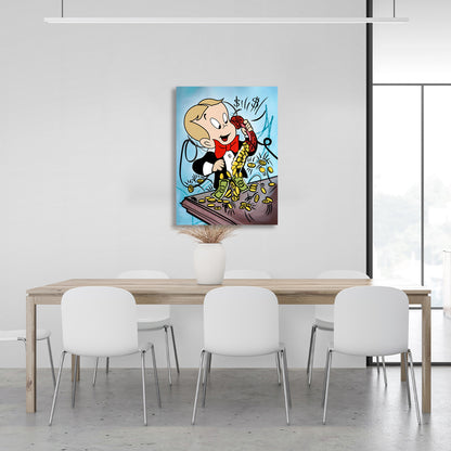 Monopoly money calls Canvas Wall Art Print