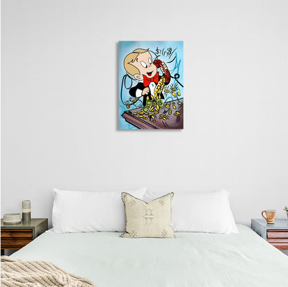 Monopoly money calls Canvas Wall Art Print