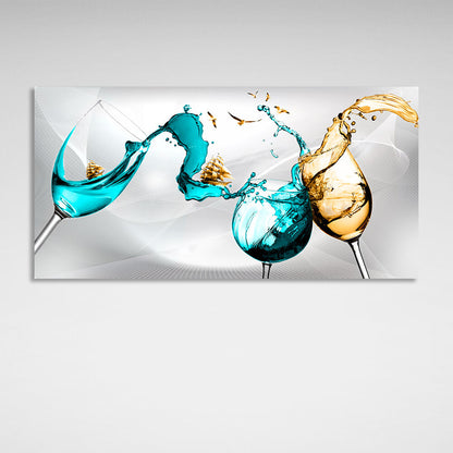 Glasses and ships Canvas Wall Art Print For Kitchen