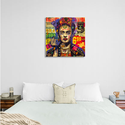 Graffiti Frida Kahlo Inspirational Canvas Wall Art Print