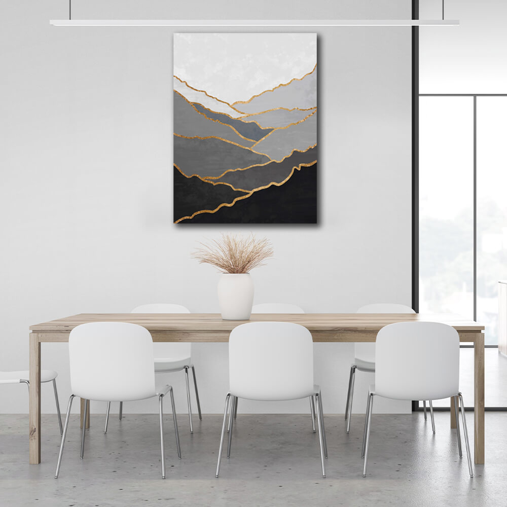 Interior Black hillside Canvas Wall Art Print