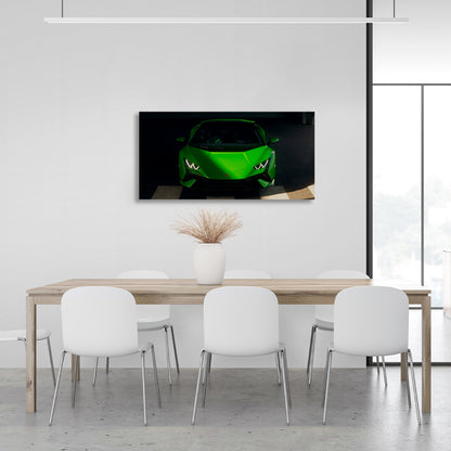 A green Lamborghini car Canvas Wall Art Print