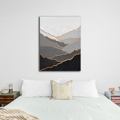 Interior Black hillside Canvas Wall Art Print