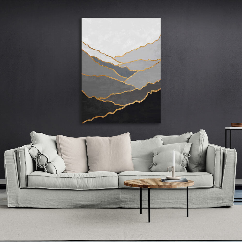 Interior Black hillside Canvas Wall Art Print