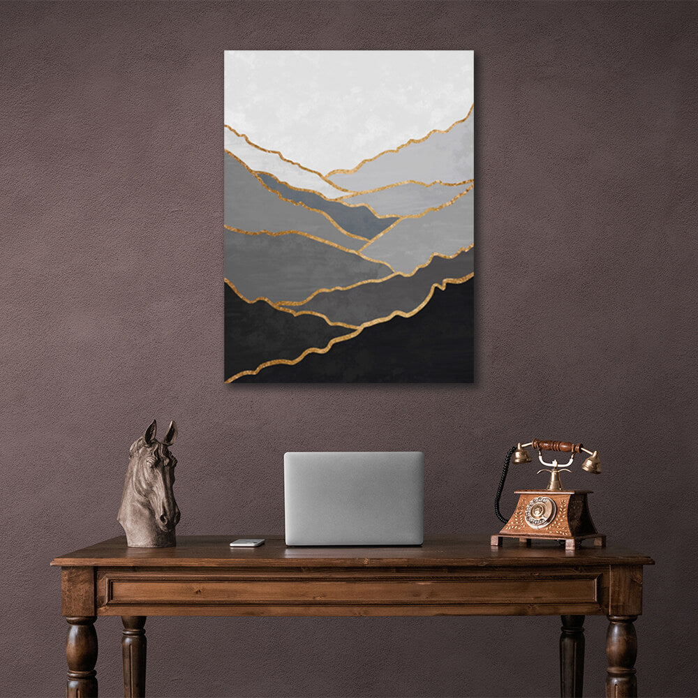 Interior Black hillside Canvas Wall Art Print