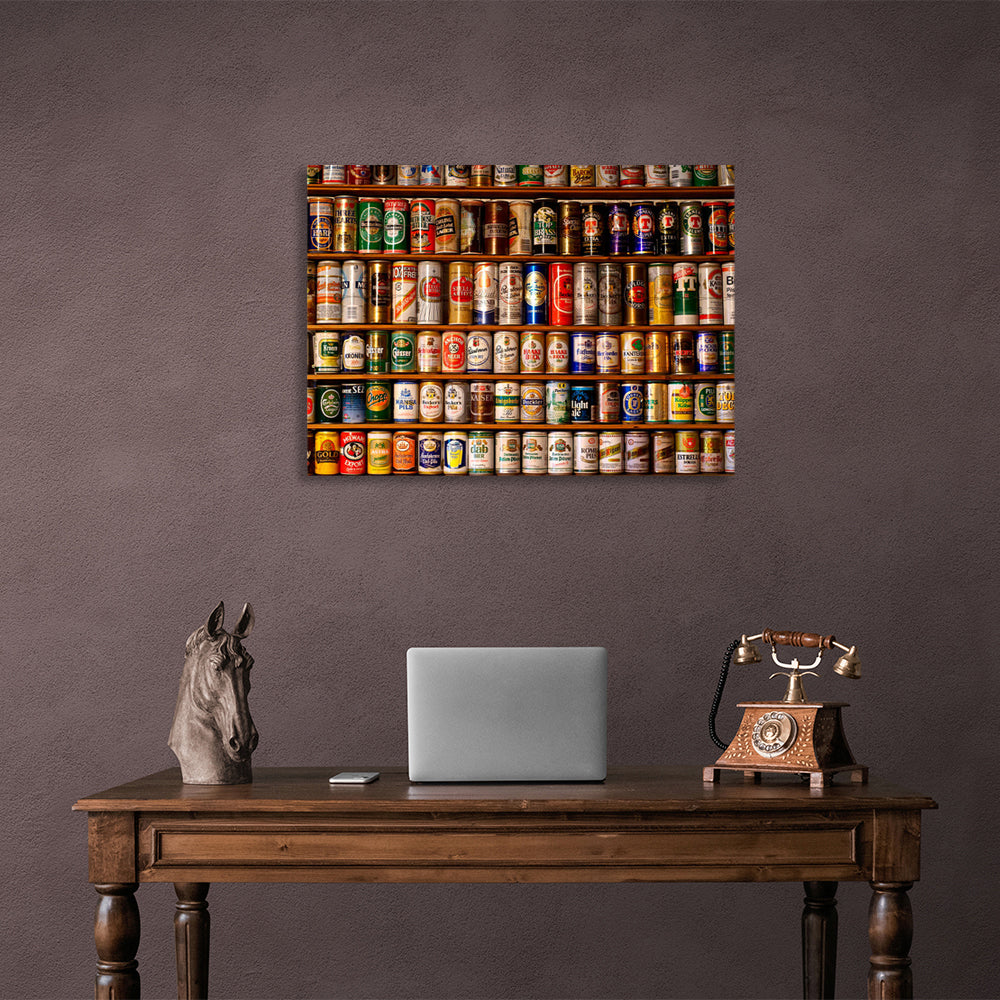 Beer cans Canvas Wall Art Print For Kitchen