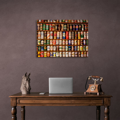 Beer cans Canvas Wall Art Print For Kitchen