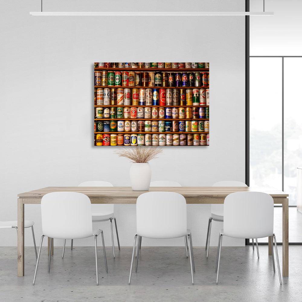 Beer cans Canvas Wall Art Print For Kitchen