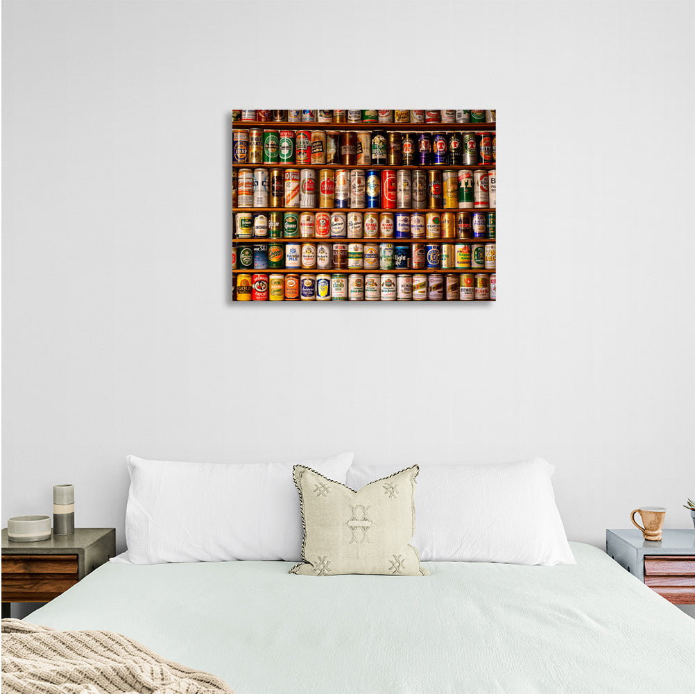 Beer cans Canvas Wall Art Print For Kitchen