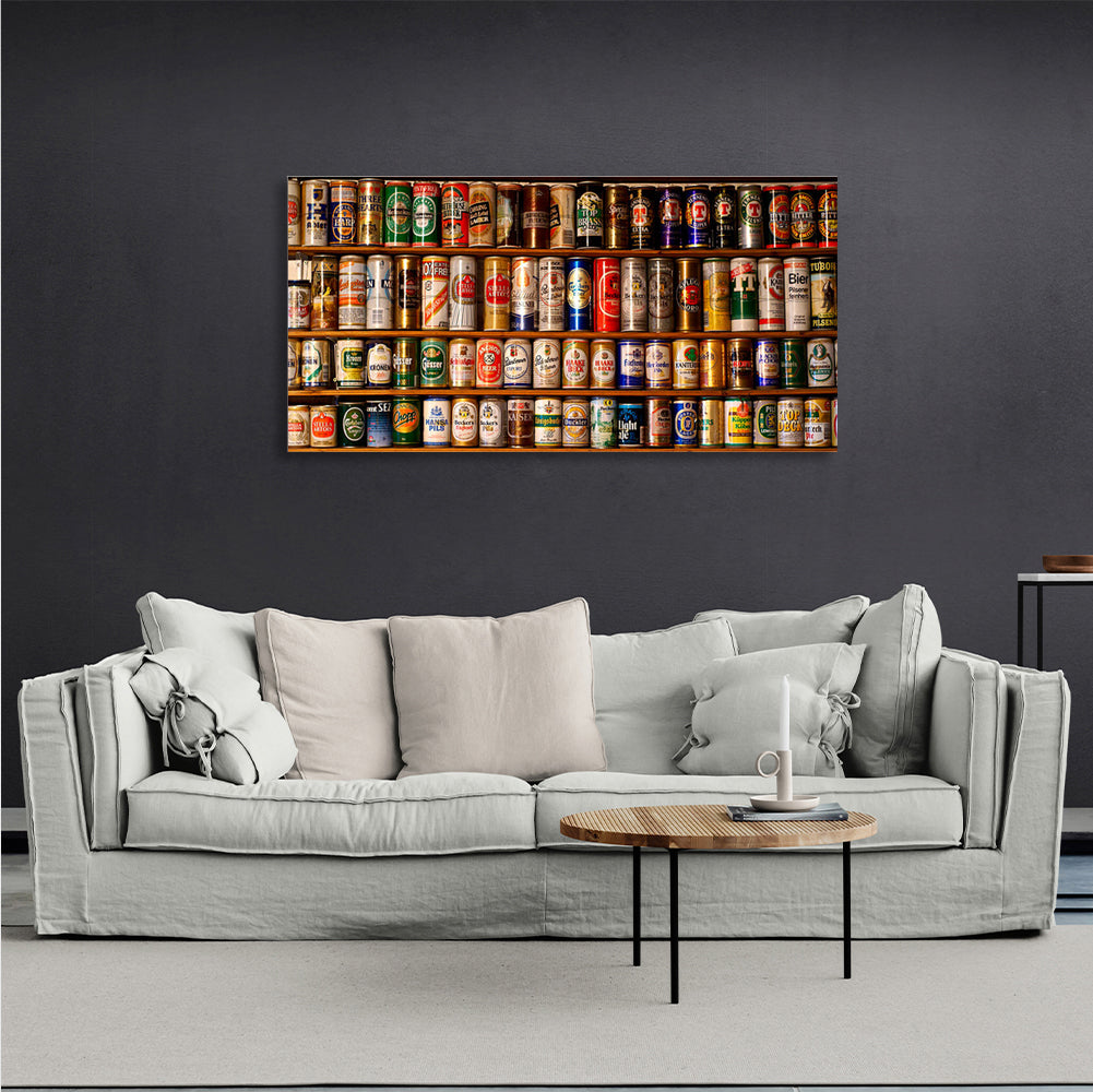 For bar kitchen Beer cans Canvas Wall Art Print For Kitchen