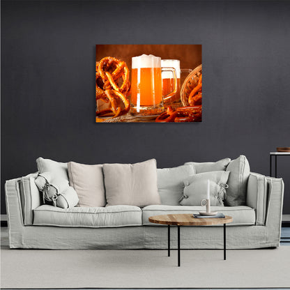 Beer glass Canvas Wall Art Print For Kitchen