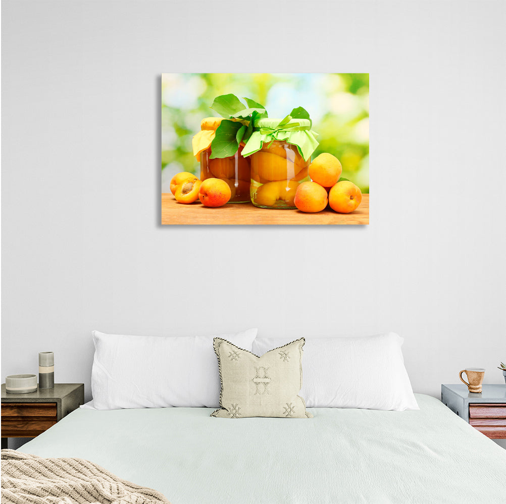 Canned apricots Canvas Wall Art Print For Kitchen