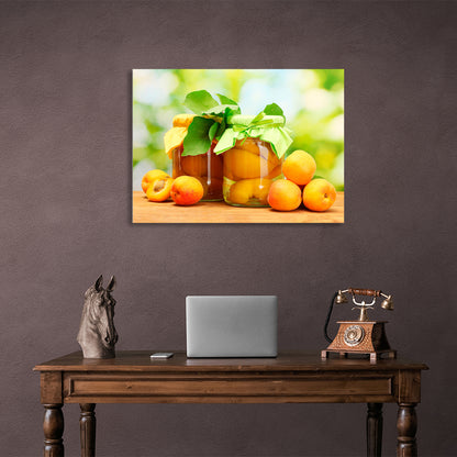 Canned apricots Canvas Wall Art Print For Kitchen