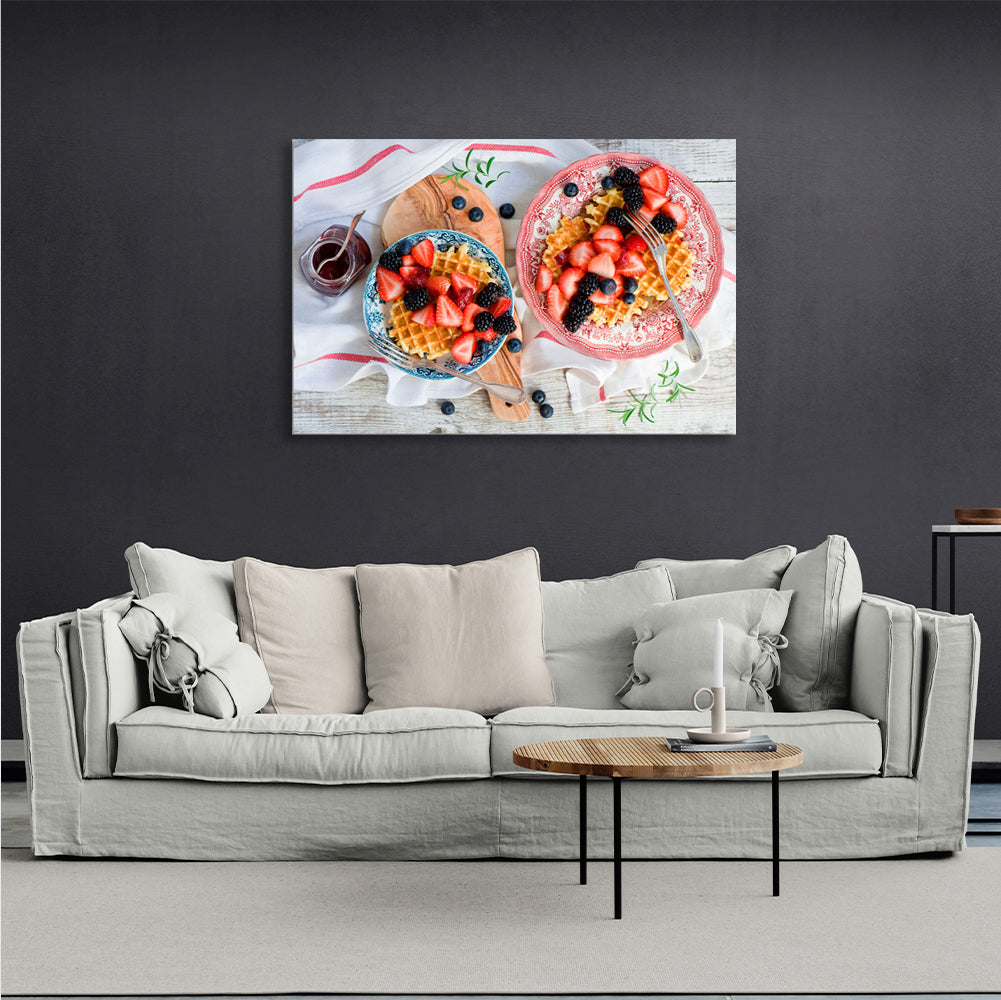 Berry waffles Canvas Wall Art Print For Kitchen