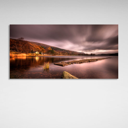 Nature lake and mountains Canvas Wall Art Print