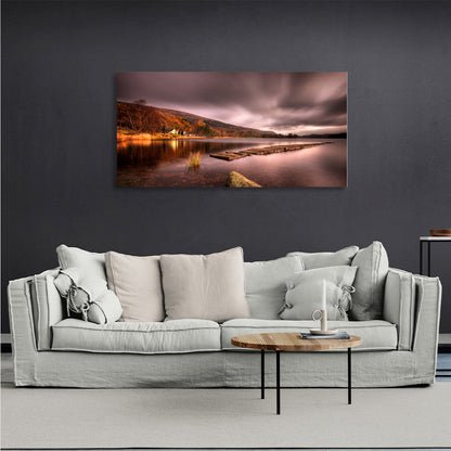 Nature lake and mountains Canvas Wall Art Print