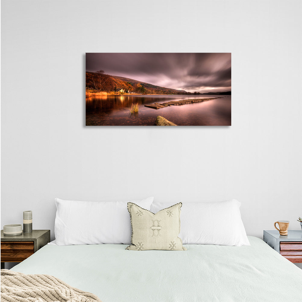 Nature lake and mountains Canvas Wall Art Print