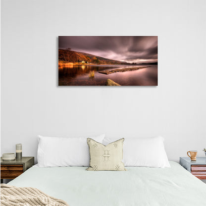 Nature lake and mountains Canvas Wall Art Print