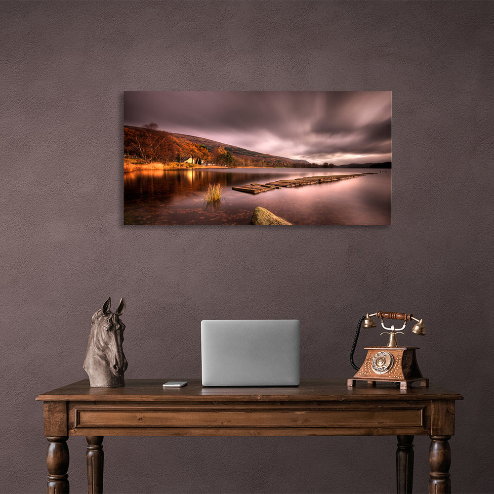 Nature lake and mountains Canvas Wall Art Print