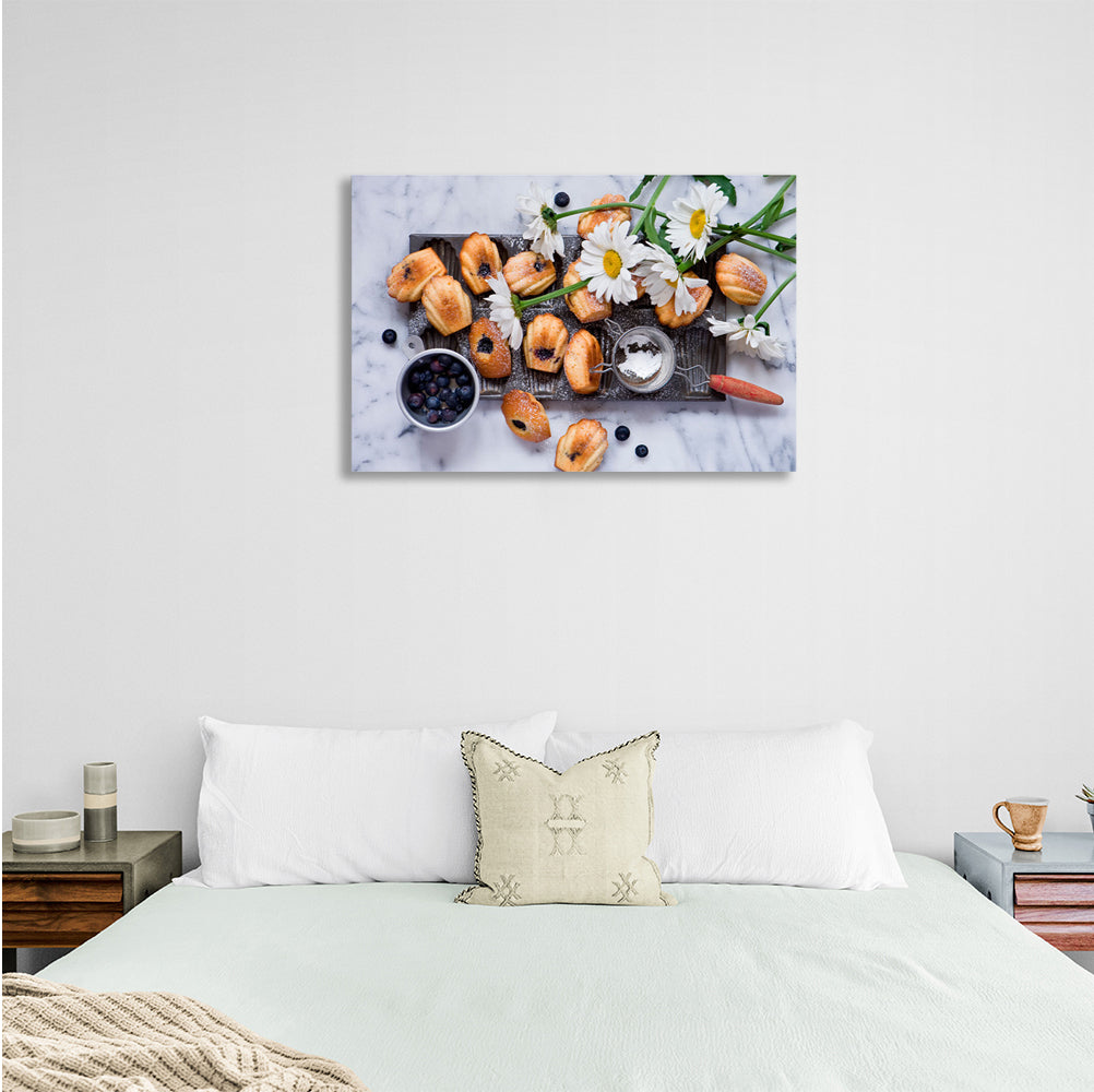 Sand cookies and berries Canvas Wall Art Print For Kitchen