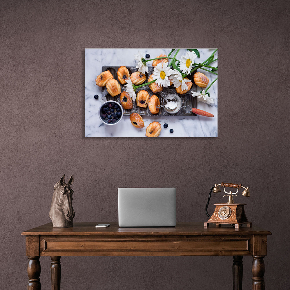 Sand cookies and berries Canvas Wall Art Print For Kitchen