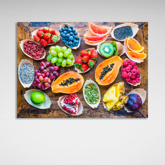 Fruits and berries Canvas Wall Art Print For Kitchen