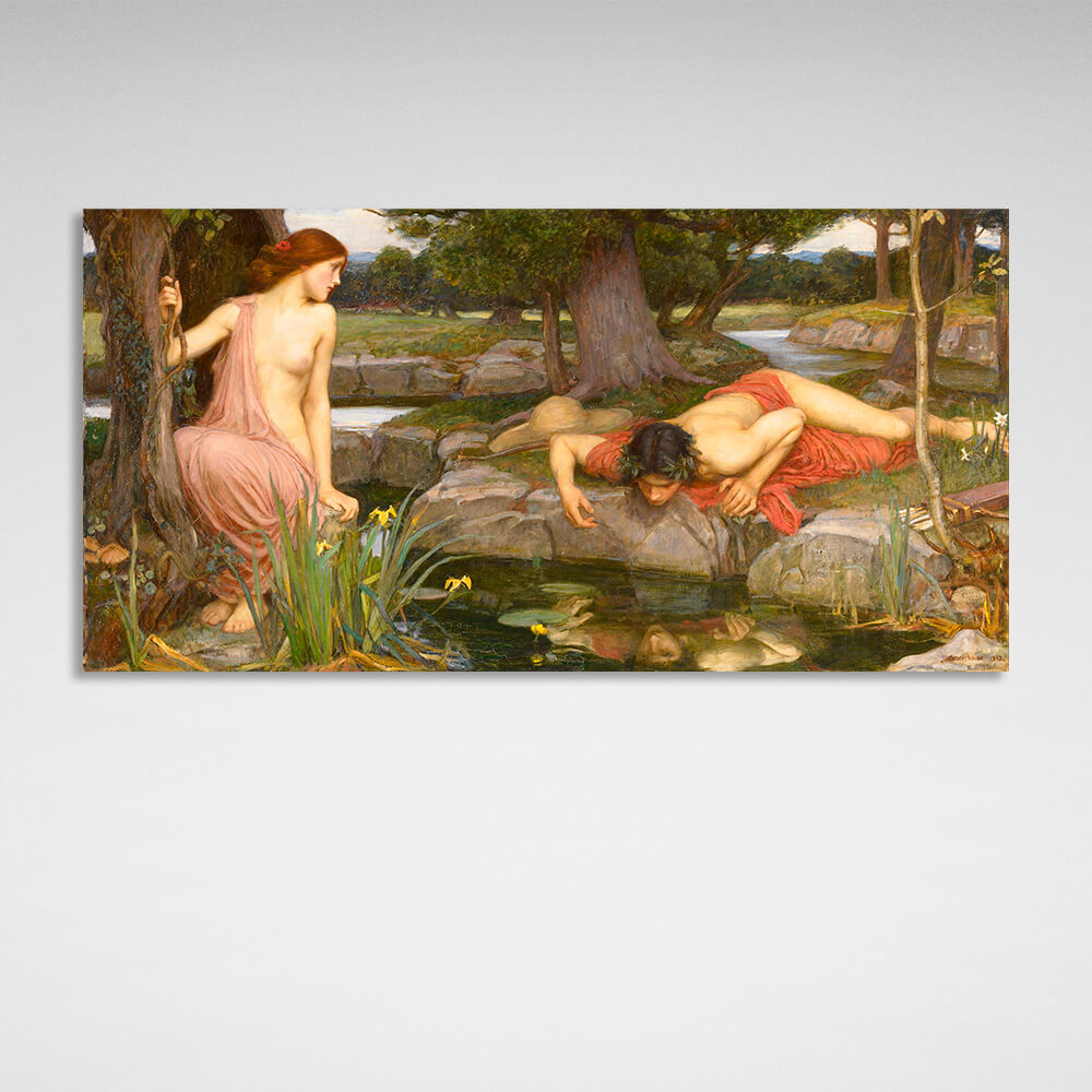 Echo and Narcissus John William Waterhouse Reproduction Canvas Wall Art Print