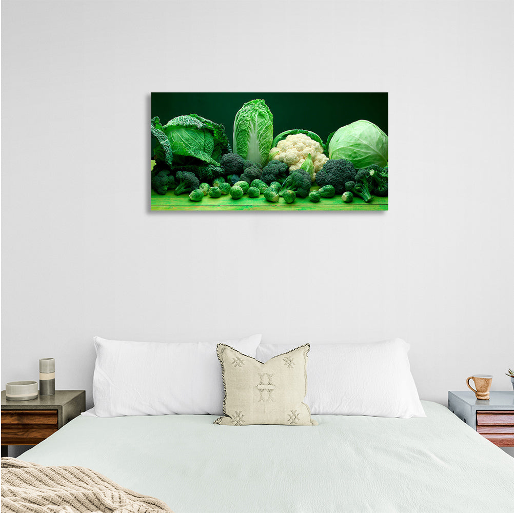 Cabbage and broccoli Canvas Wall Art Print For Kitchen