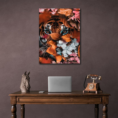 For home A tiger in colors Canvas Wall Art Print