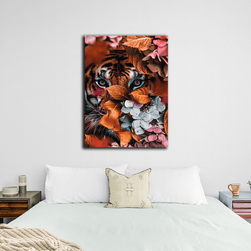 For home A tiger in colors Canvas Wall Art Print