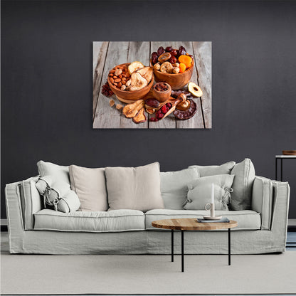 Dried fruits and nuts Canvas Wall Art Print For Kitchen