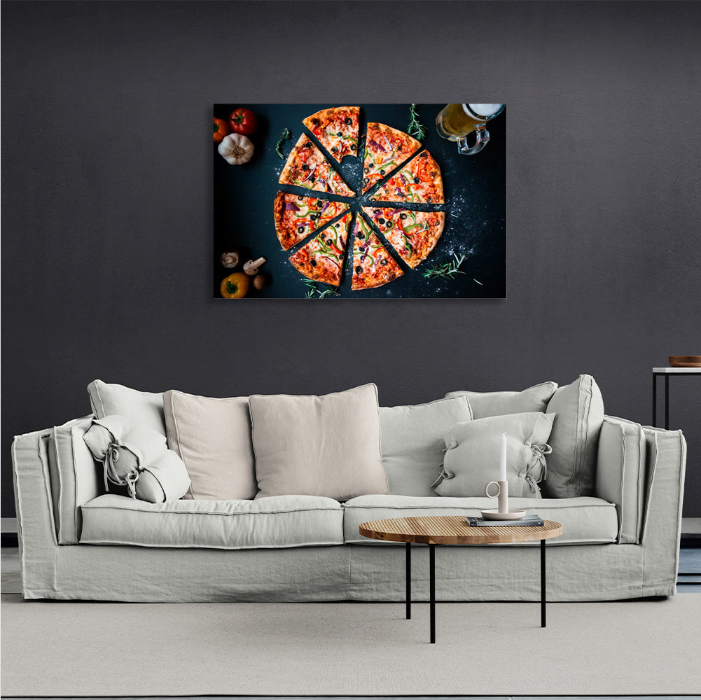 Pepper pizza Canvas Wall Art Print For Kitchen