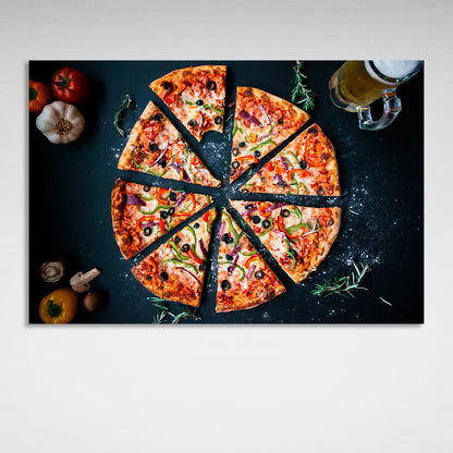 Pepper pizza Canvas Wall Art Print For Kitchen