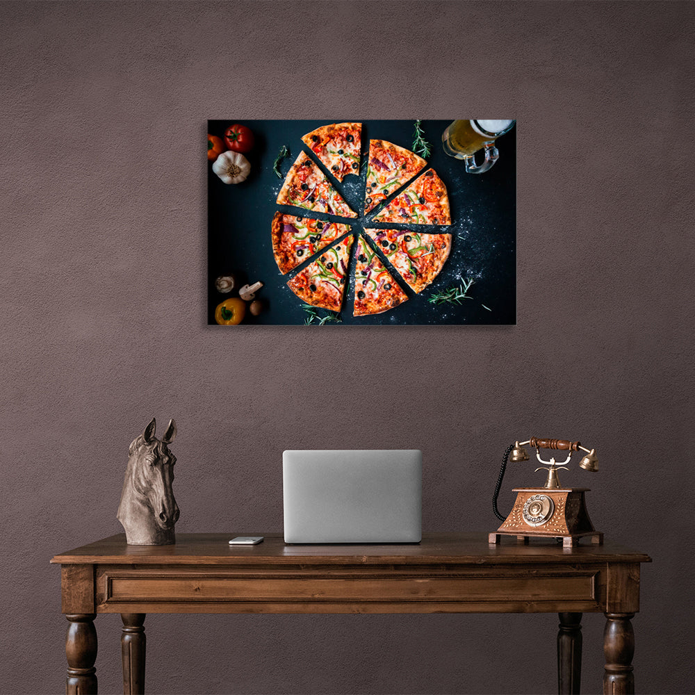 Pepper pizza Canvas Wall Art Print For Kitchen