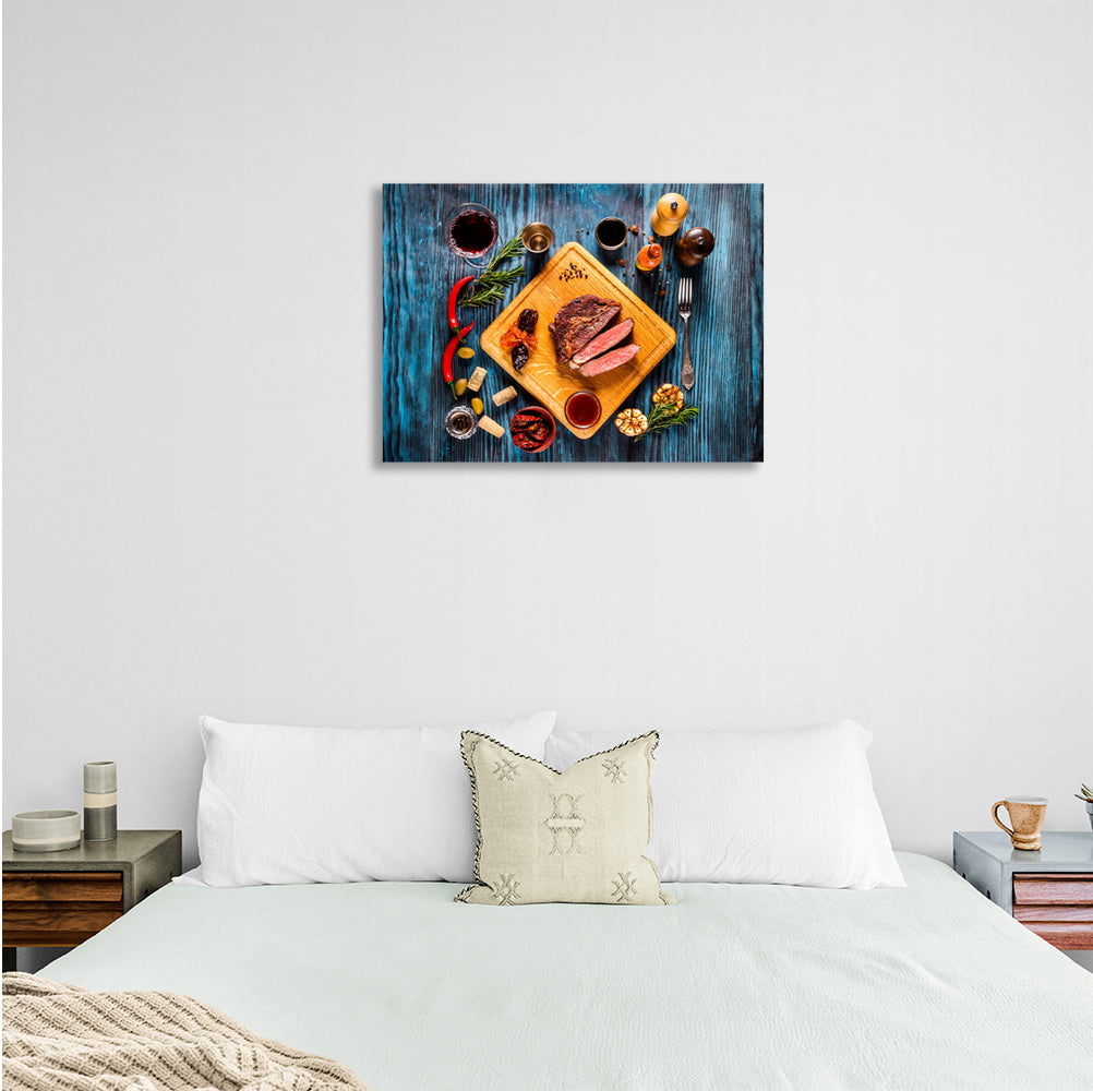 Meat and peppers Canvas Wall Art Print For Kitchen