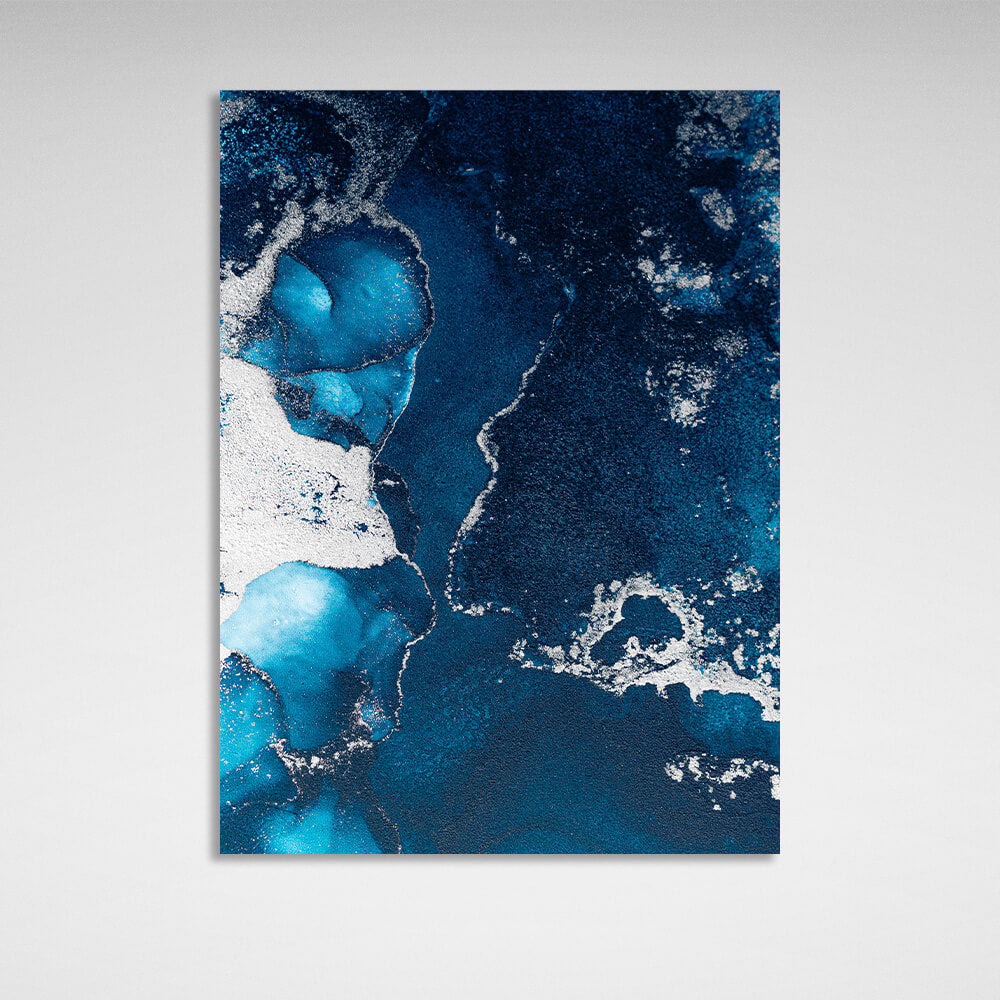 Blue-gray Abstraction Canvas Wall Art Print