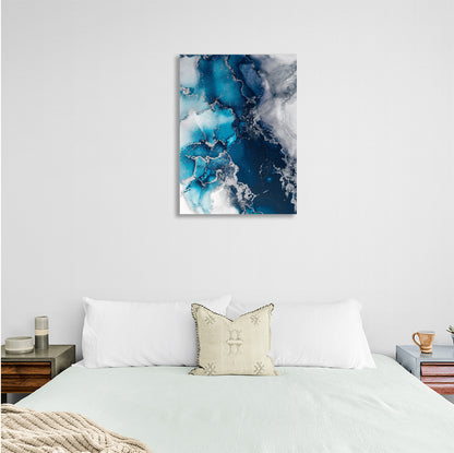 Gray-blue Abstraction Canvas Wall Art Print