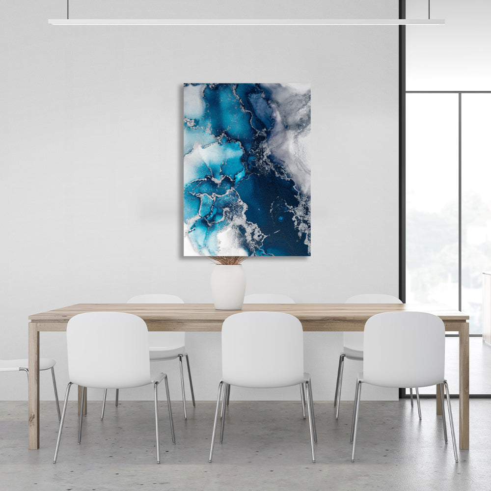 Gray-blue Abstraction Canvas Wall Art Print