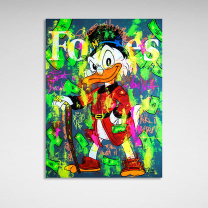 Scrooge Forbes graffiti Inspirational Canvas Wall Art Print