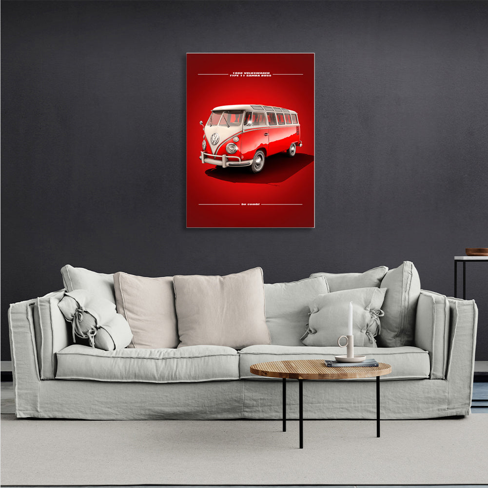 A Volkswagen car Canvas Wall Art Print