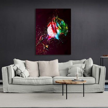 For home Colored rose Canvas Wall Art Print