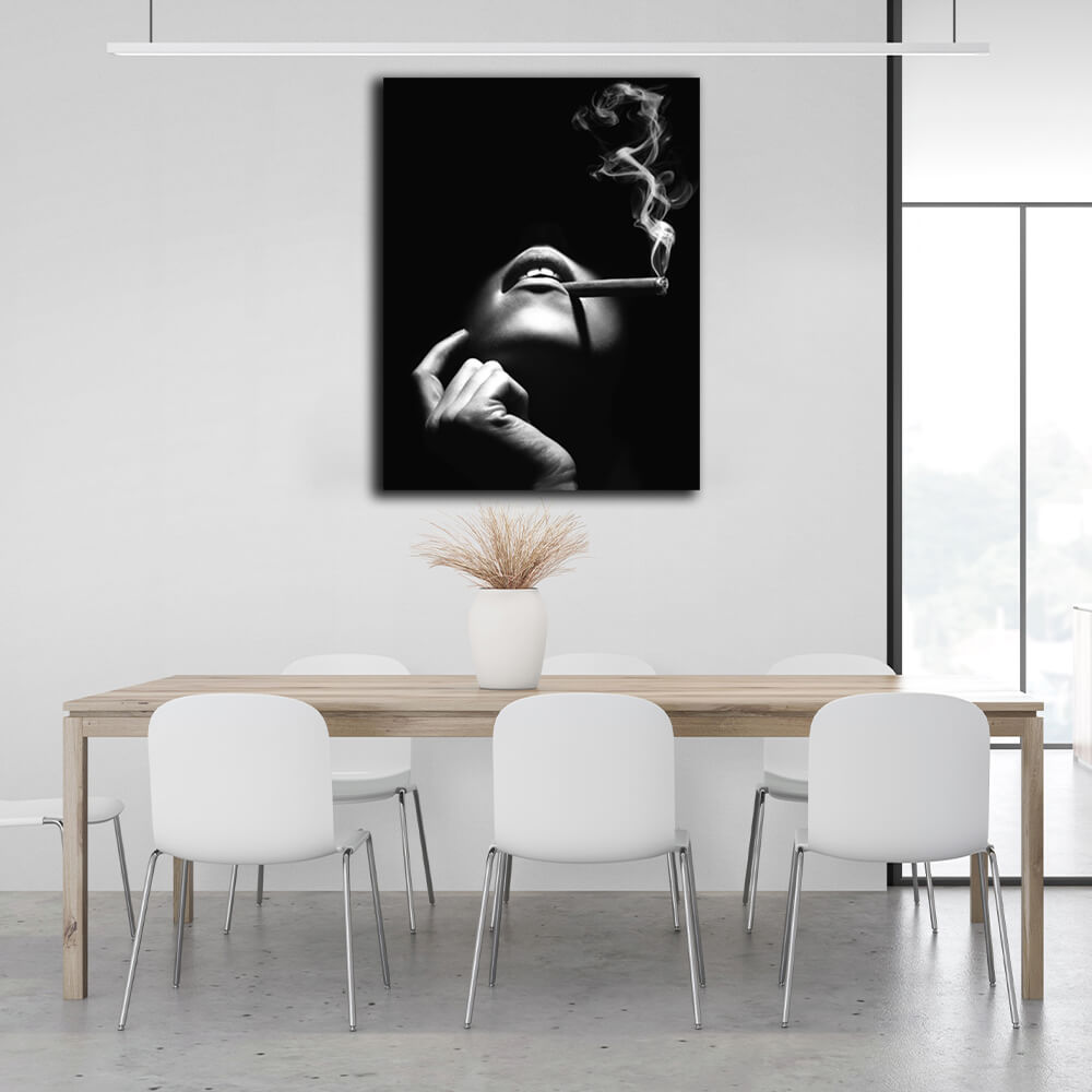 For home Smoking women Canvas Wall Art Print